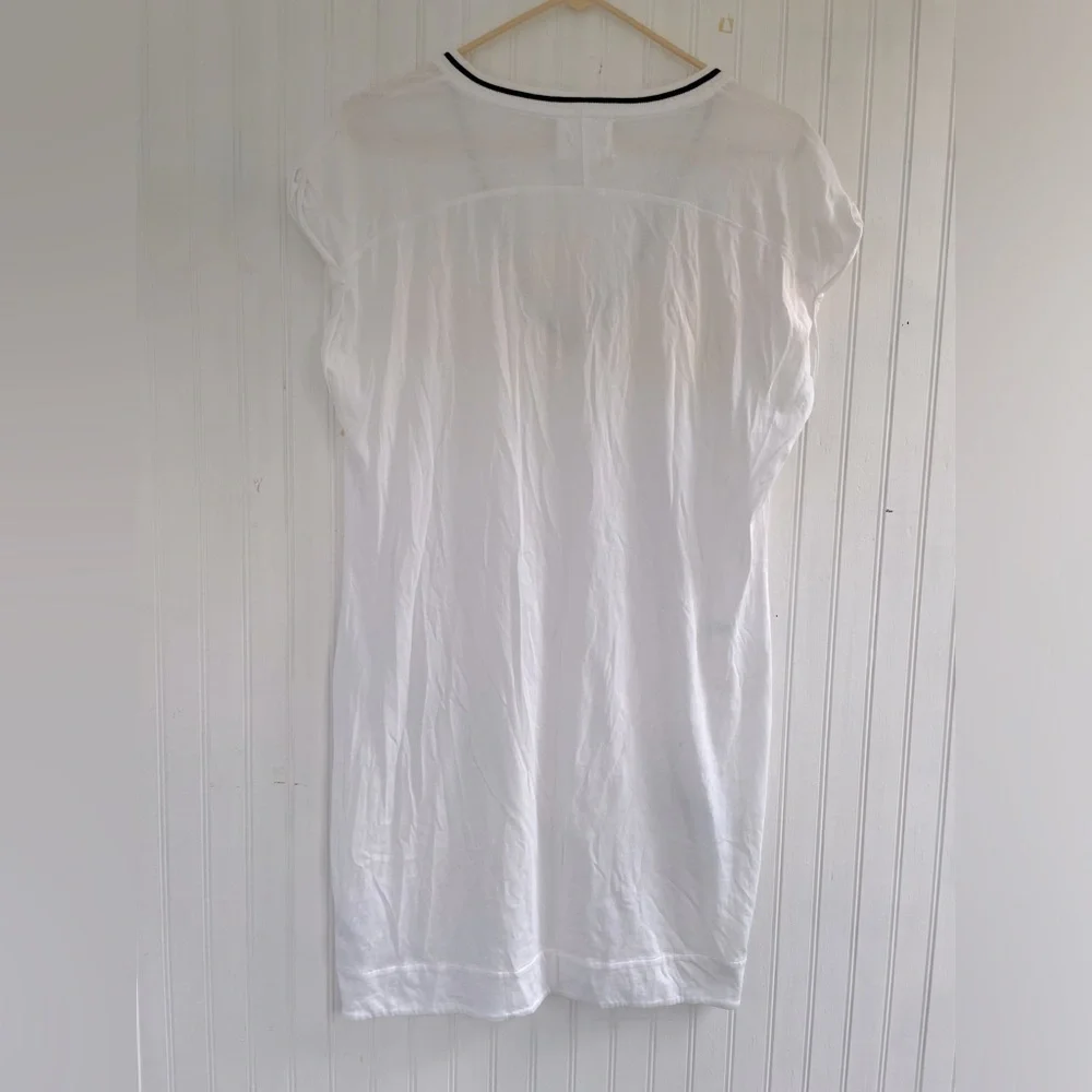 Nation LTD Women's White Black V-neck Black Coverup or T-shirt Dress Size Small